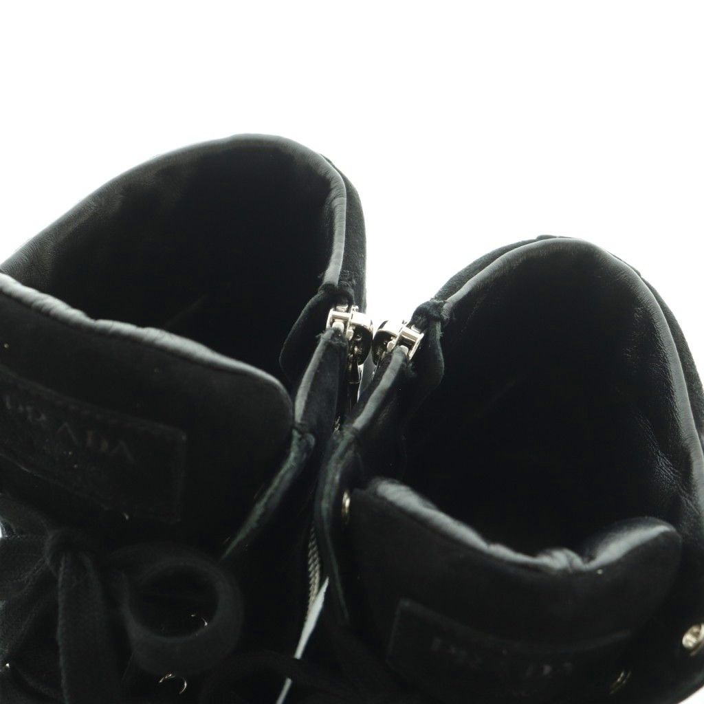 Prada Sport High-Top Sneakers Shoes Thick Sole Suede Black 35.5 — view 4