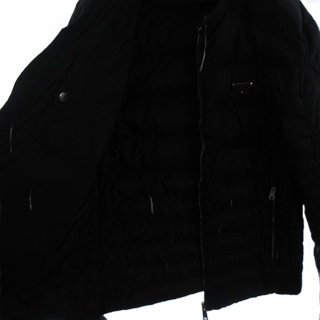Prada Down Jacket Triangle Plate Black 52 — view 3