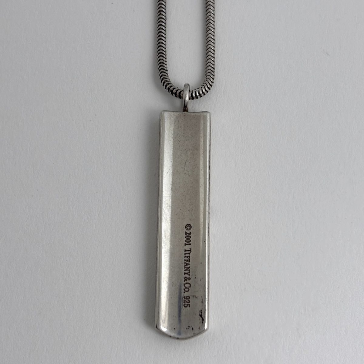 Tiffany & Co Narrow Bar Necklace Silver Wo — view 3