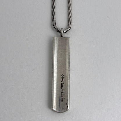 Tiffany & Co Narrow Bar Necklace Silver Wo — view 3