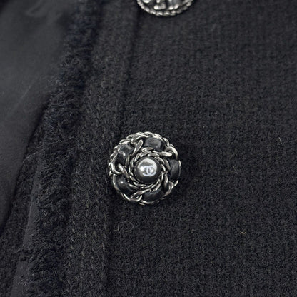 Chanel CC Logo Button Tweed Jacket Tailored Wool — view 5