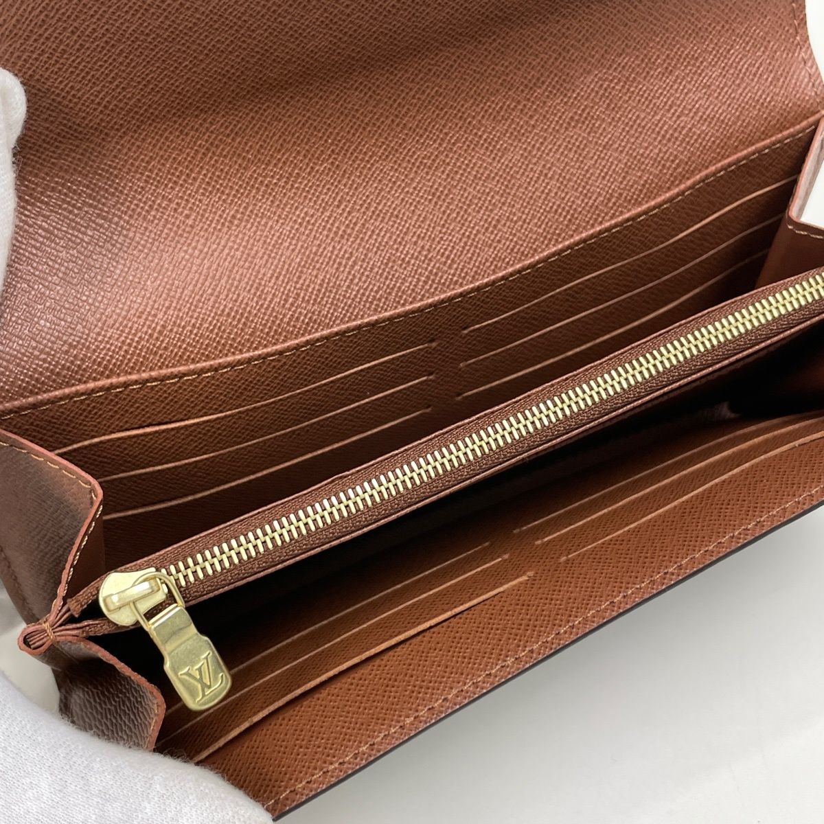 Louis Vuitton Portefeuille Sarah Bifold Wallet Monogram Brown — view 6