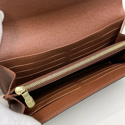 Louis Vuitton Portefeuille Sarah Bifold Wallet Monogram Brown — view 6