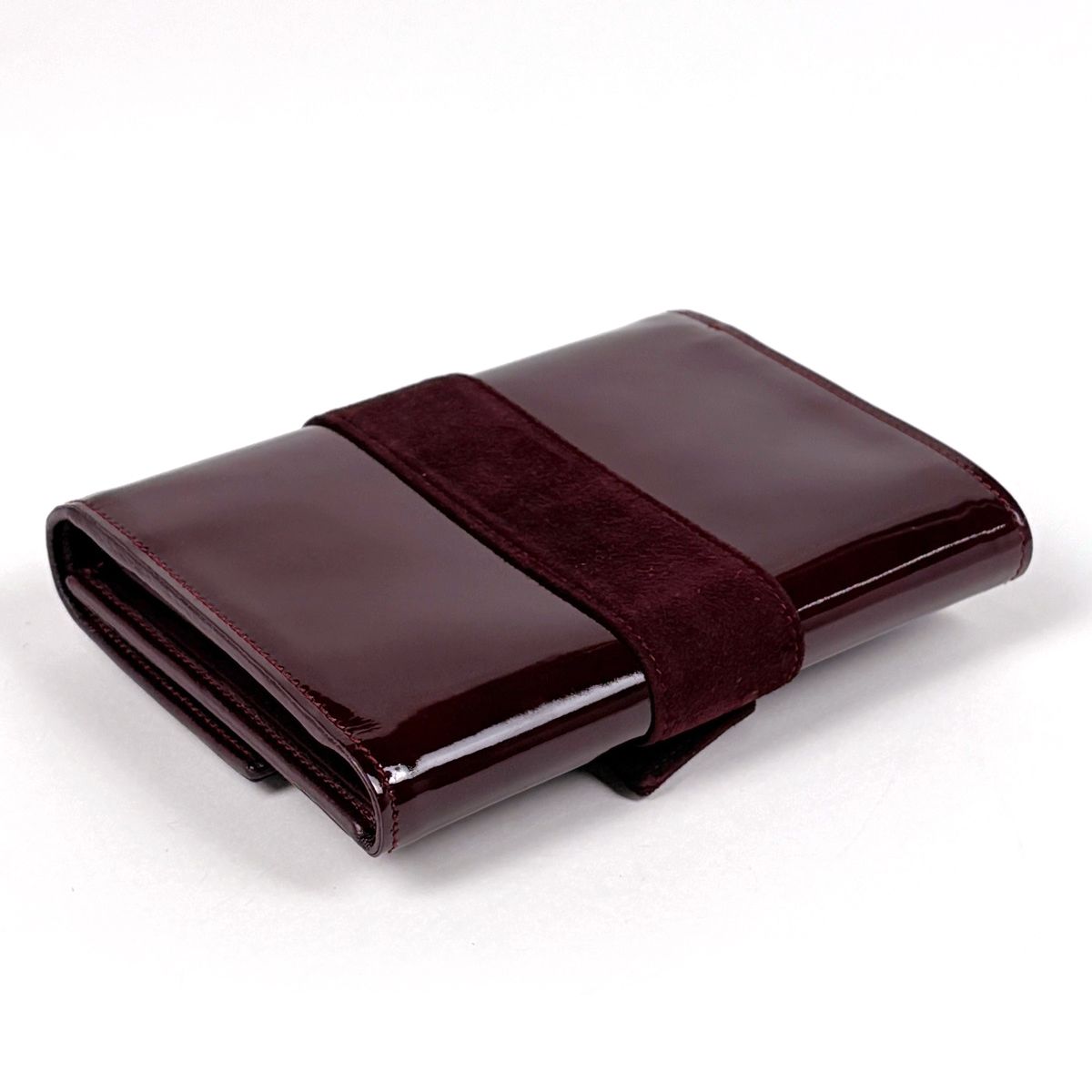 Cartier Trinity Trifold Wallet Billfold Coin Purse Enamel Bordeaux — view 2