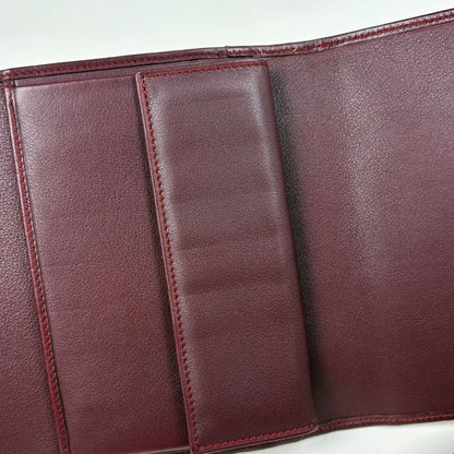 Cartier Trinity Trifold Wallet Billfold Coin Purse Enamel Bordeaux — view 5