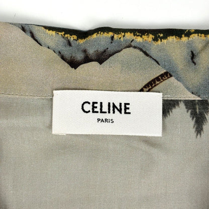 Celine Print Pajamas Hibiscus Top Long Sleeve Shirt Rayon Green Orange Multicolor — view 6