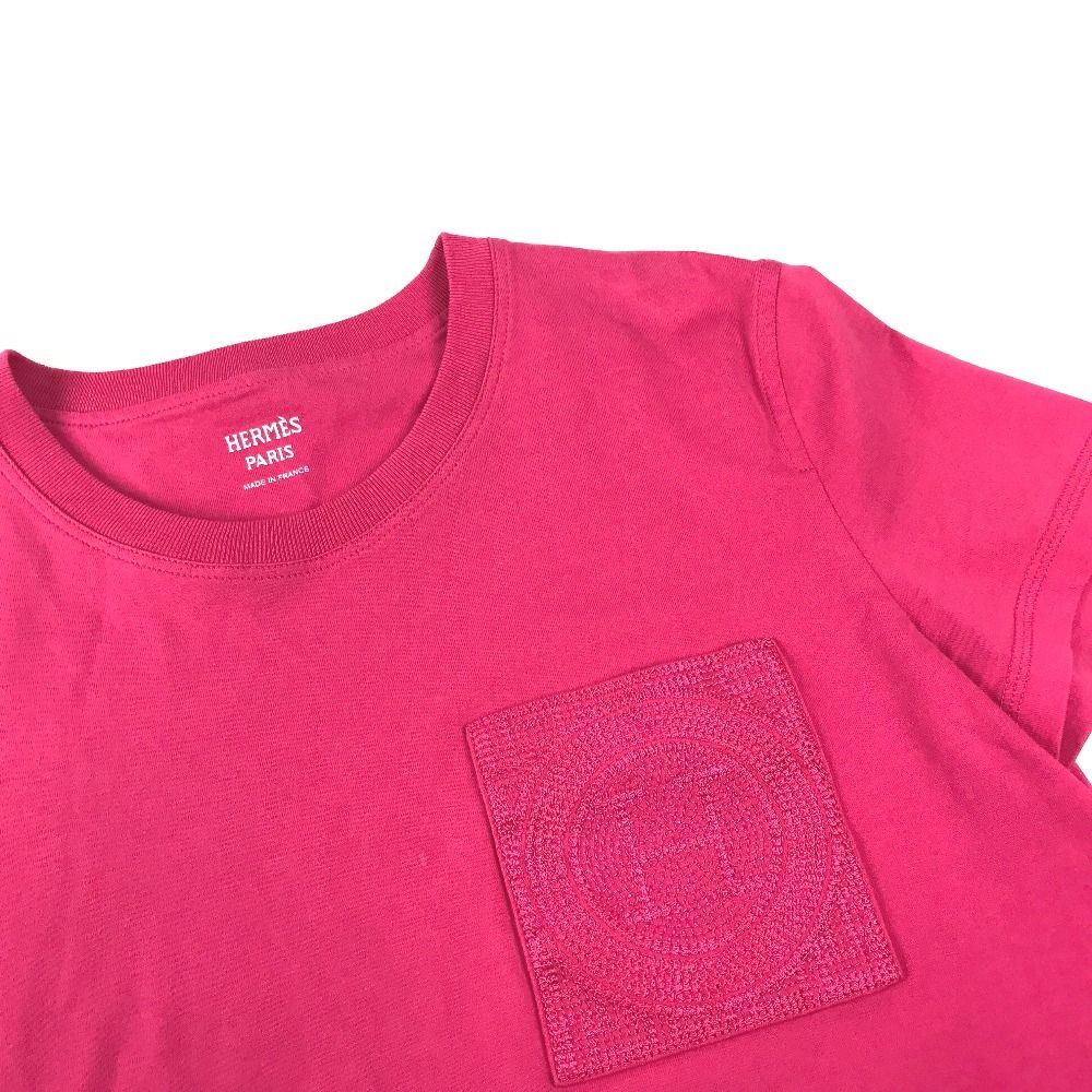 Hermes Dress Embroidered Mosaic Logo Pocket Cotton Pink — view 3