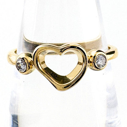 Tiffany & Co Open Heart Diamond Ring YG Yellow Gold Pave — view 2
