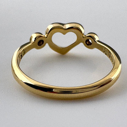 Tiffany & Co Open Heart Diamond Ring YG Yellow Gold Pave — view 5