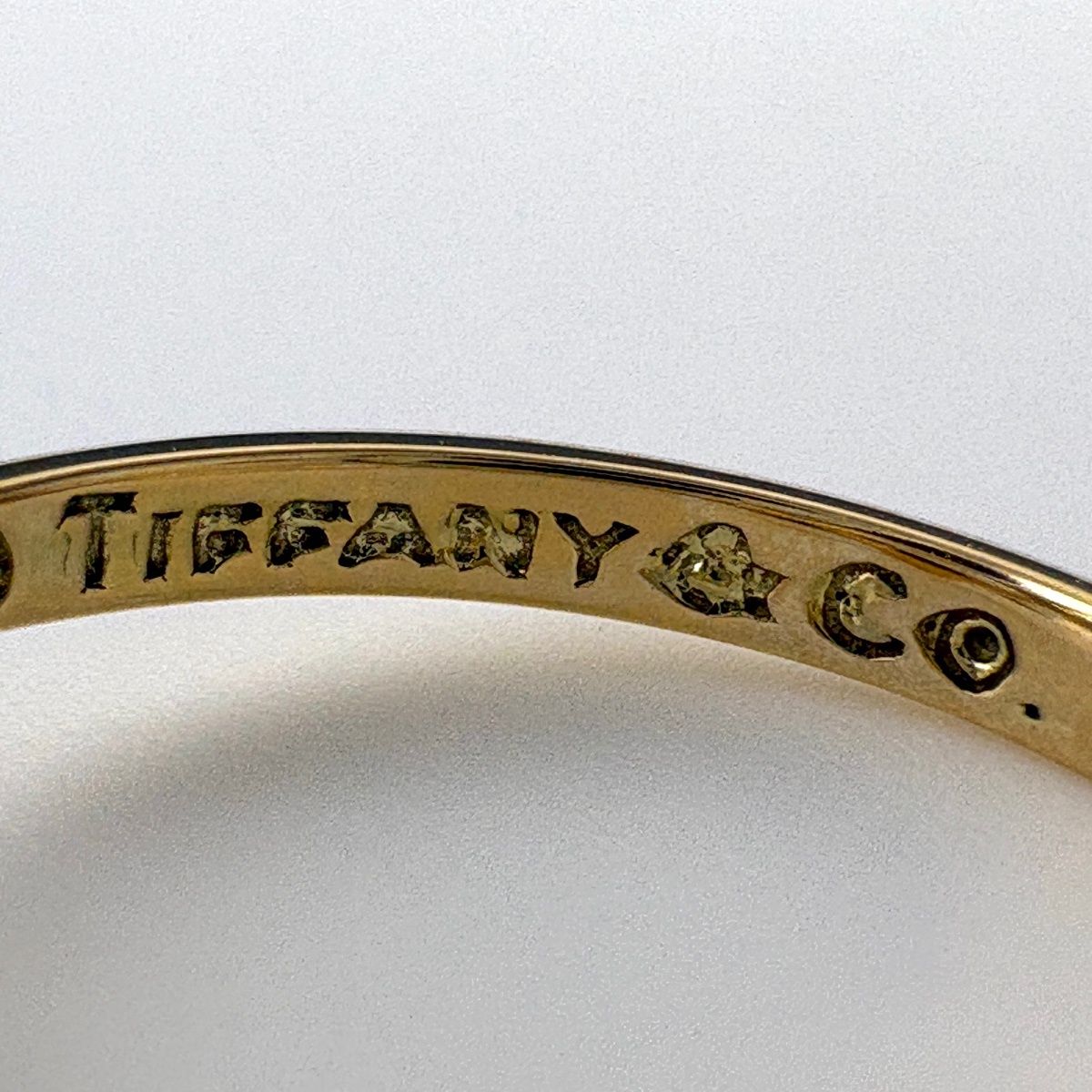 Tiffany & Co Open Heart Diamond Ring YG Yellow Gold Pave — view 7