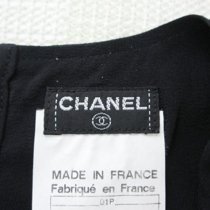 Chanel Silk Cropped Blouse Shirt Sleeveless Short Length with Collar — view 3
