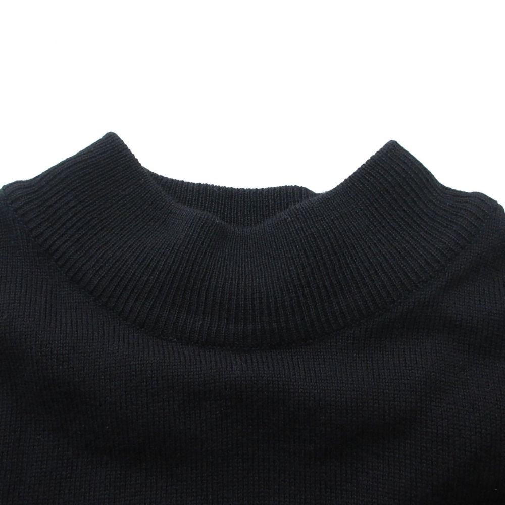 Dior Vintage Knit Sweater Long Sleeve Mock Neck Crest Embroidery Top — view 6