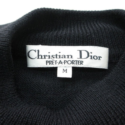 Dior Vintage Knit Sweater Long Sleeve Mock Neck Crest Embroidery Top — view 3