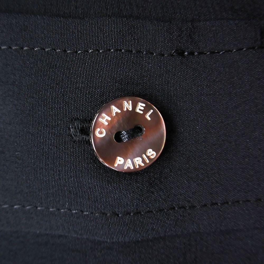 Chanel Silk Cropped Blouse Shirt Sleeveless Short Length with Collar — view 7