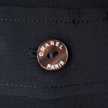 Chanel Silk Cropped Blouse Shirt Sleeveless Short Length with Collar — view 7