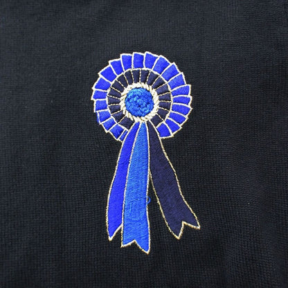 Dior Vintage Knit Sweater Long Sleeve Mock Neck Crest Embroidery Top — view 5