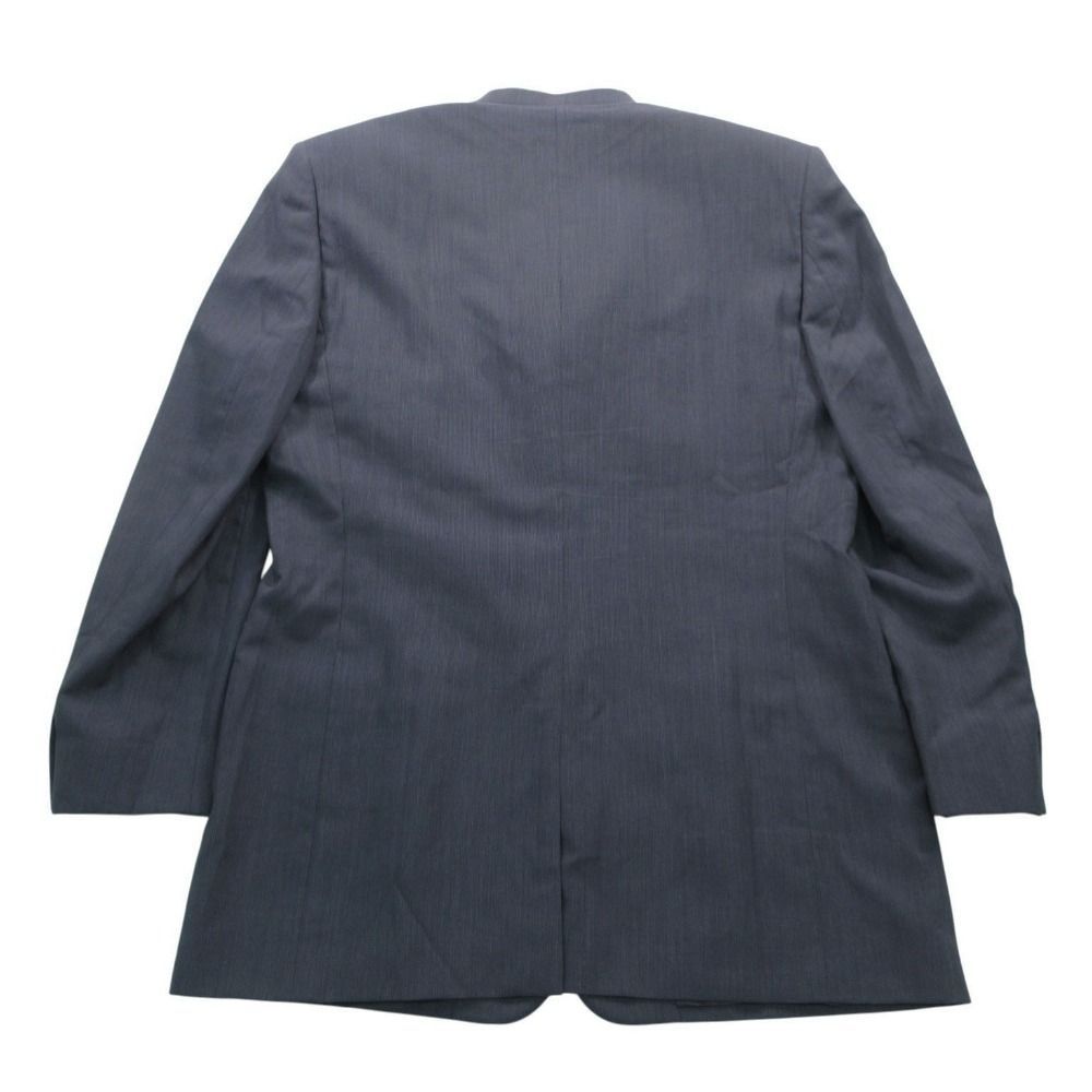 Versace Vintage Gianni Jacket Blue Leather Stand Collar Mao — view 2