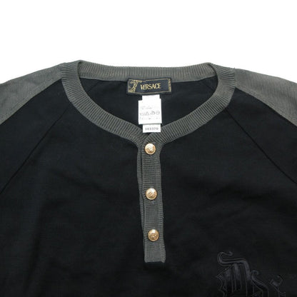 Versace Vintage Henley Neck Knit T-Shirt Short Sleeve Logo — view 3