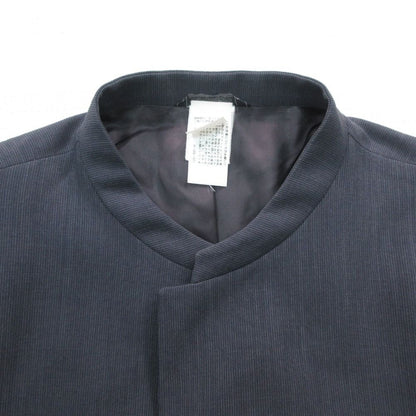 Versace Vintage Gianni Jacket Blue Leather Stand Collar Mao — view 5