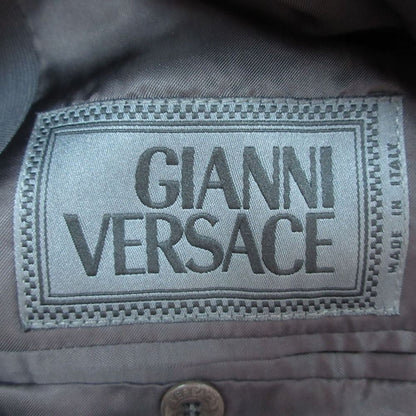 Versace Vintage Gianni Jacket Blue Leather Stand Collar Mao — view 3