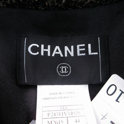 Chanel Tweed Long Coat Brown Black 44 XL — view 3