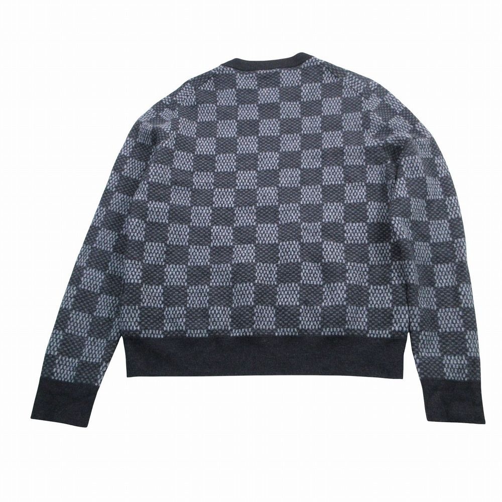 Louis Vuitton Czu Damier Cresque Neck Knit Sweater Pullover Top — view 2