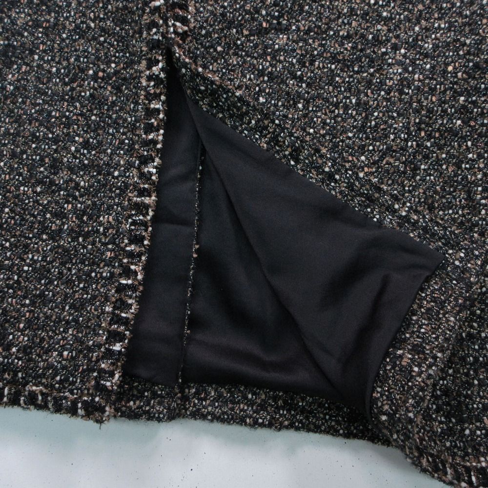 Chanel Tweed Long Coat Brown Black 44 XL — view 9