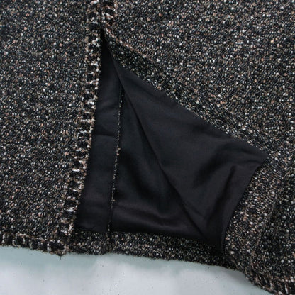 Chanel Tweed Long Coat Brown Black 44 XL — view 9
