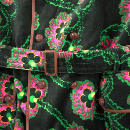 Gucci Kenneth Scott Floral Epi Rogue Velvet Velour Trench Coat Belted 44 — view 5