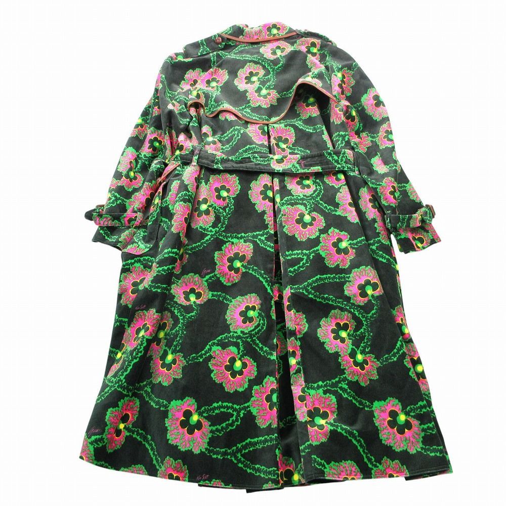 Gucci Kenneth Scott Floral Epi Rogue Velvet Velour Trench Coat Belted 44 — view 2
