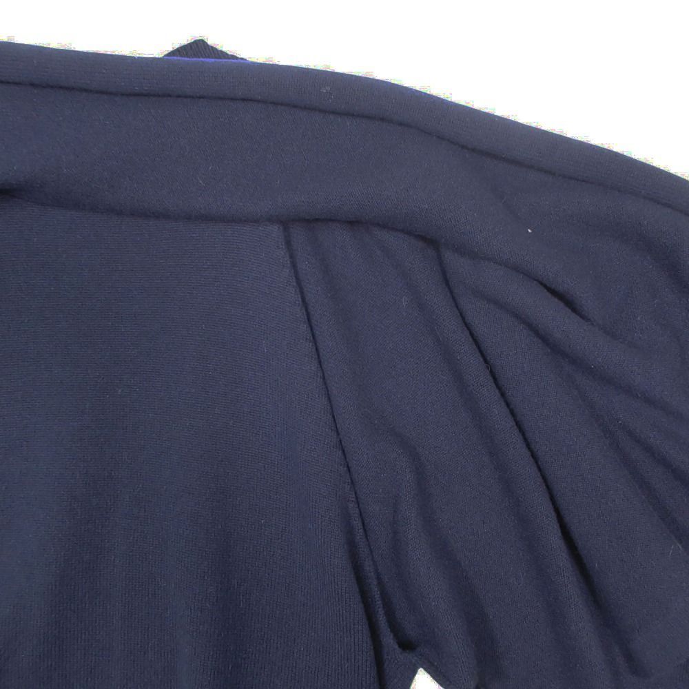 Chanel Cashmere Knit Sweater V-neck Cape Style 40 L Navy — view 7
