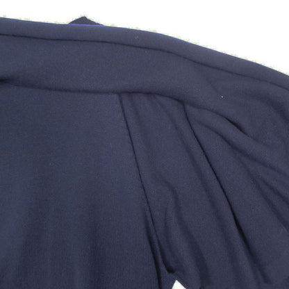 Chanel Cashmere Knit Sweater V-neck Cape Style 40 L Navy — view 7