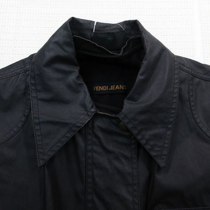 Fendi Coating Stand Collar Coat with Inner Vest Layered Black 40 — view 8