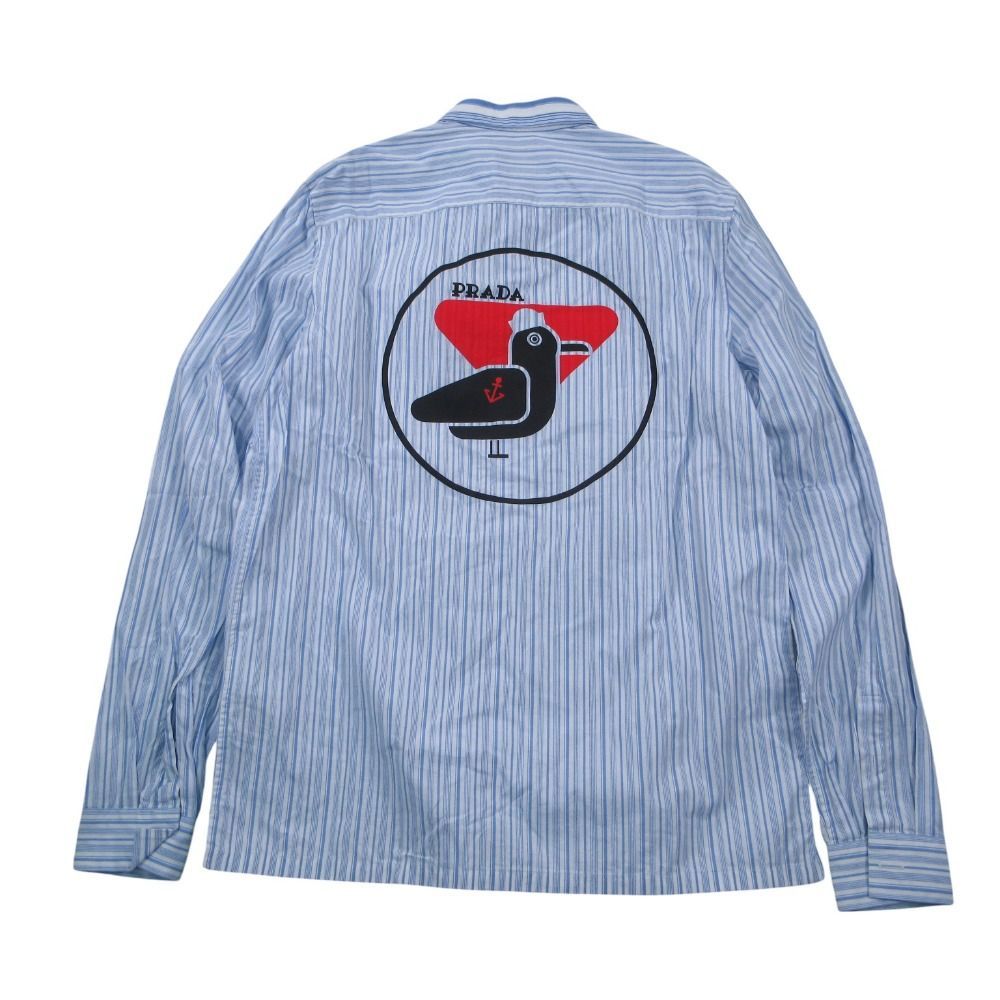 Prada Striped Back Logo Regular Color Shirt Button Down Long Sleeve — view 2