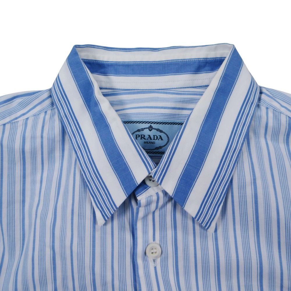 Prada Striped Back Logo Regular Color Shirt Button Down Long Sleeve — view 6