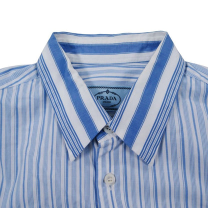 Prada Striped Back Logo Regular Color Shirt Button Down Long Sleeve — view 6