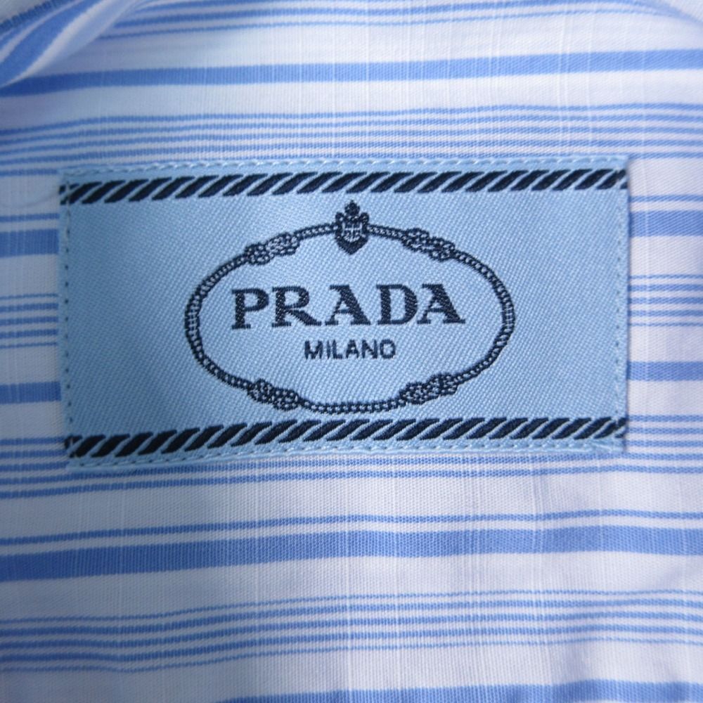 Prada Striped Back Logo Regular Color Shirt Button Down Long Sleeve — view 3
