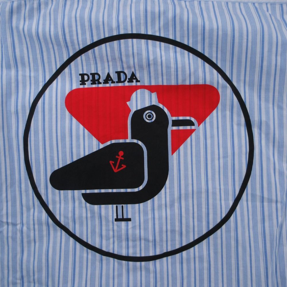 Prada Striped Back Logo Regular Color Shirt Button Down Long Sleeve — view 8