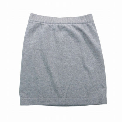 Chanel Vintage Pure Cashmere Knit Tight Skirt Gold Buttons Gray 2 — view 2