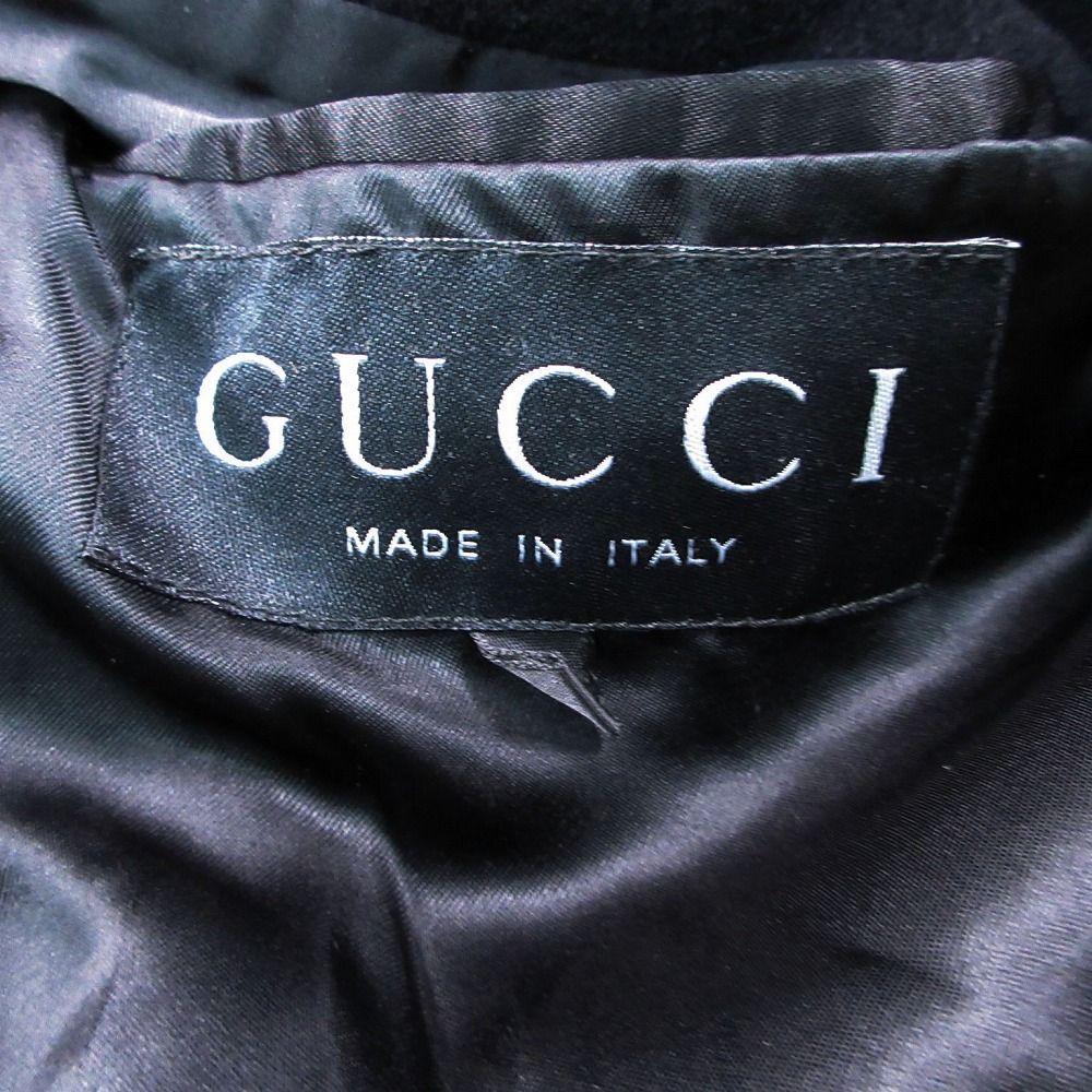Gucci Beaver Fur Collar Angora Mohair Cashmere Blend Double Breasted Coat — view 3