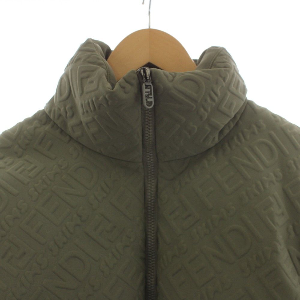 Fendi Skims Down Jacket Logo All Over Pattern S Khaki Agnr — view 5