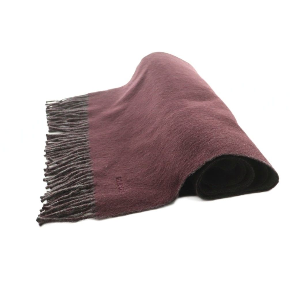 Hermes Recto Verso Scarf Cashmere Fringe Reversible Gold Gray Bold — view 4