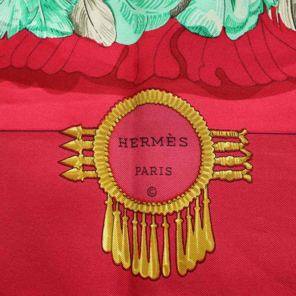 Hermes Carre 90 Mexico Mexique Scarf Buddha Statue Large Multicolor Red Green Ss Os Oh — view 6