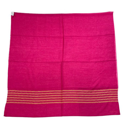 Hermes Scarf Shawl Large Cashmere Silk Logo Pink Yellow — view 6