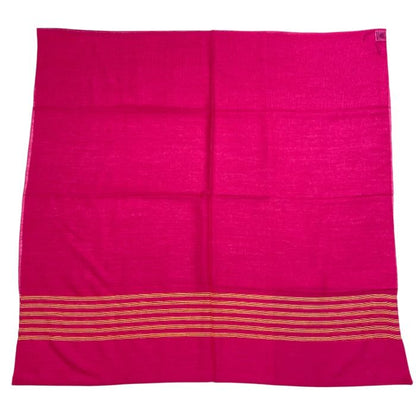 Hermes Scarf Shawl Large Cashmere Silk Logo Pink Yellow — view 3