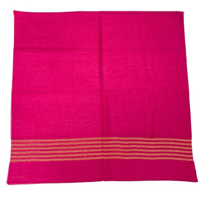 Hermes Scarf Shawl Large Cashmere Silk Logo Pink Yellow — view 5