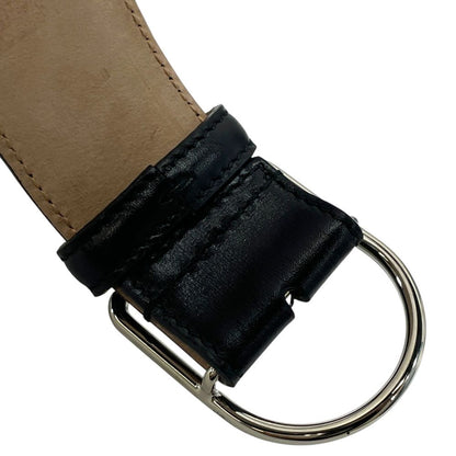 Dior D Logo Buckle Belt Black Silver — view 3