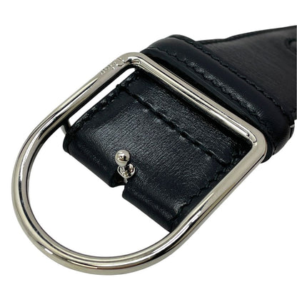 Dior D Logo Buckle Belt Black Silver — view 2