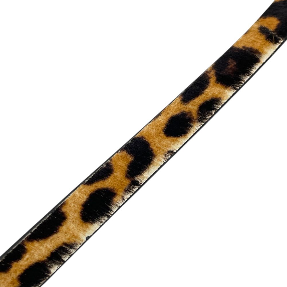 Dior Crystal Stone Leopard Belt Brown Calf Hair Leather — view 5