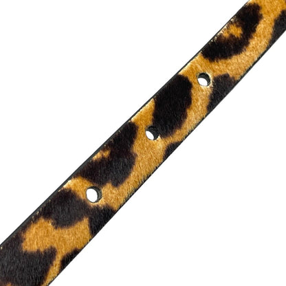 Dior Crystal Stone Leopard Belt Brown Calf Hair Leather — view 8